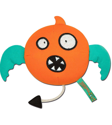 Touchdog Cartoon Monster Plush Dog Toy - Orange