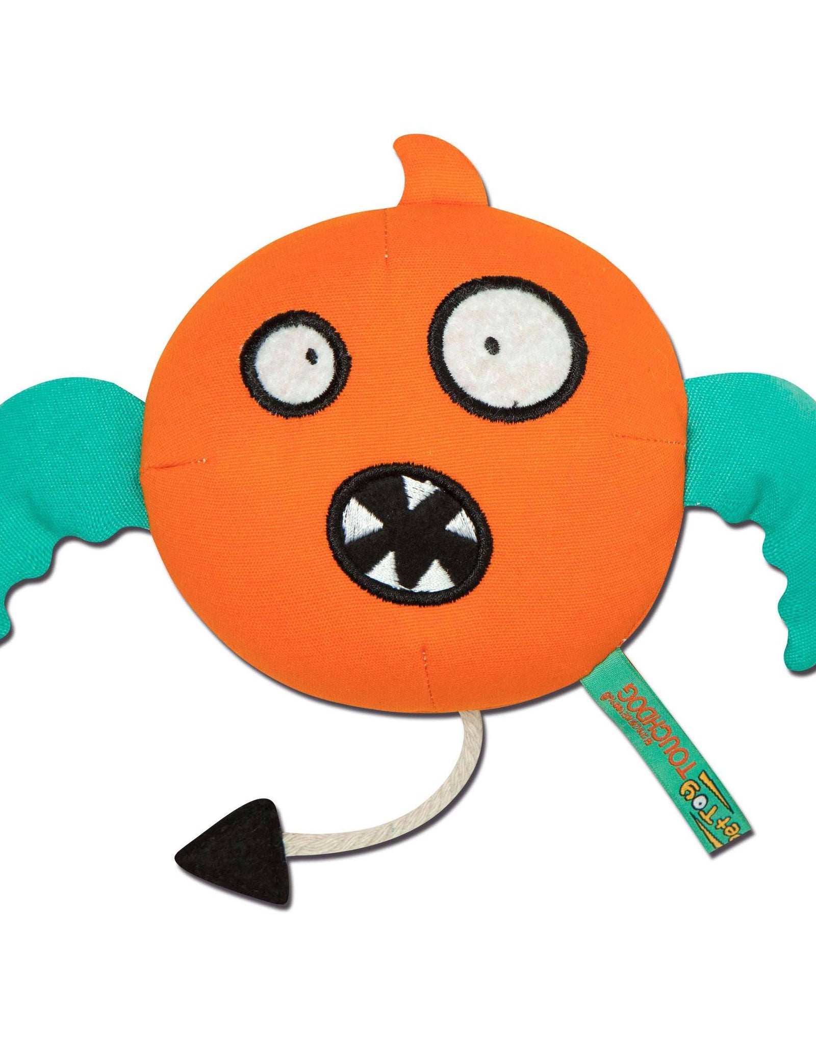 Touchdog Cartoon Monster Plush Dog Toy - Orange