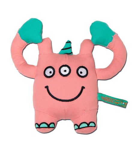 Touchdog Cartoon Monster Plush Dog Toy - Peach