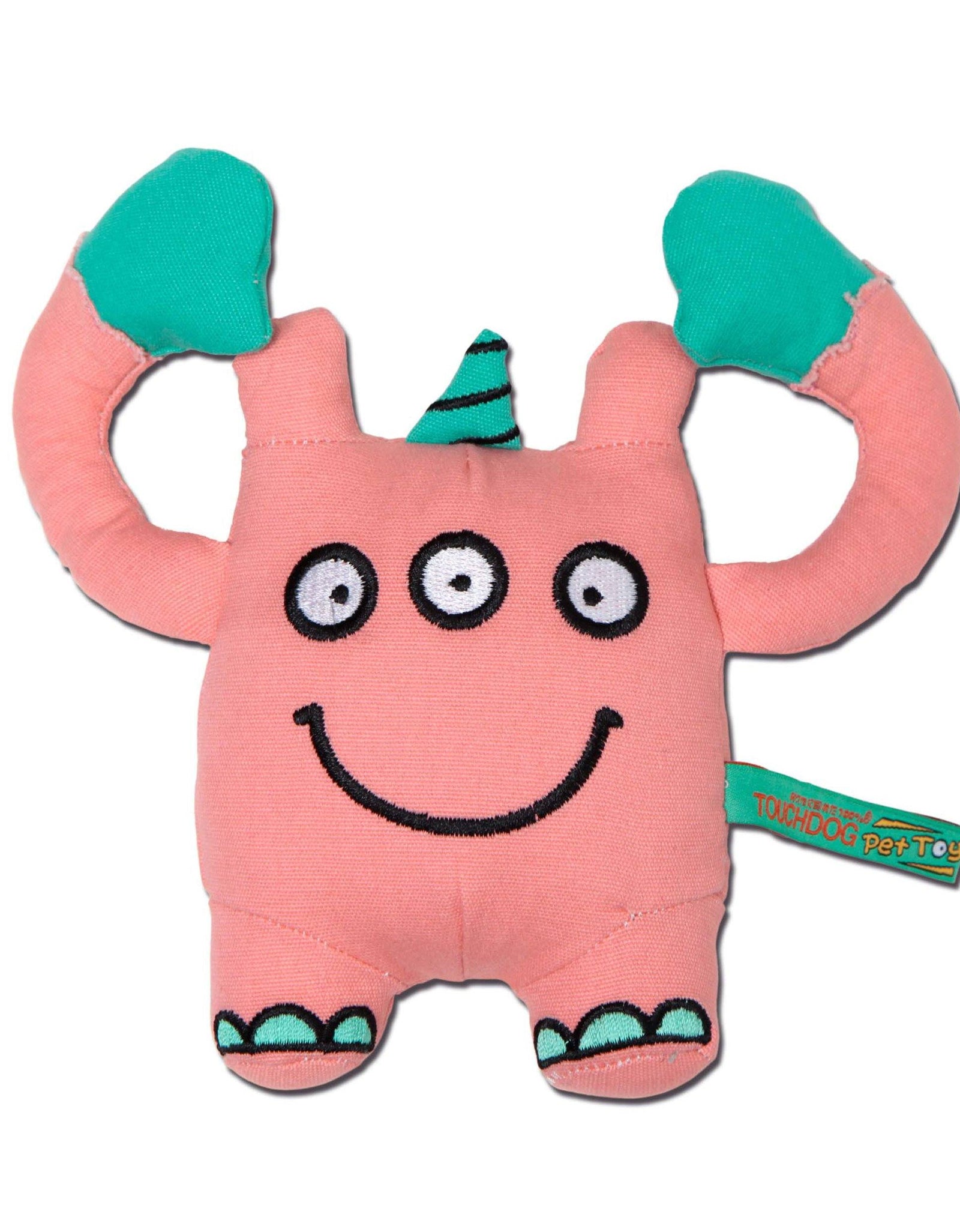 Touchdog Cartoon Monster Plush Dog Toy - Peach