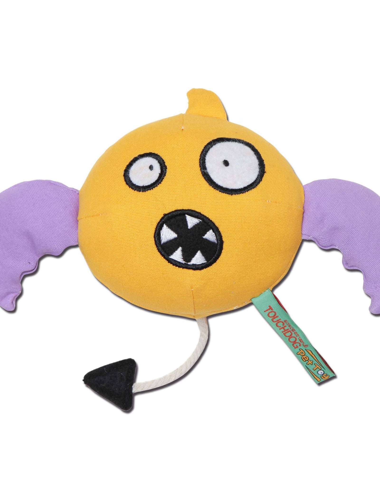 Touchdog Cartoon Monster Plush Dog Toy - Yellow