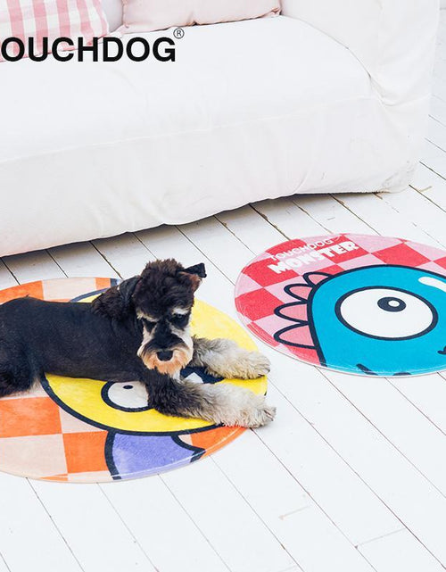 Load image into Gallery viewer, Touchdog Cartoon Shoe-faced Monster Rounded Cat and Dog Mat
