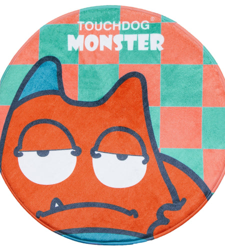 Touchdog Cartoon Sleepy Monster Rounded Cat and Dog Mat