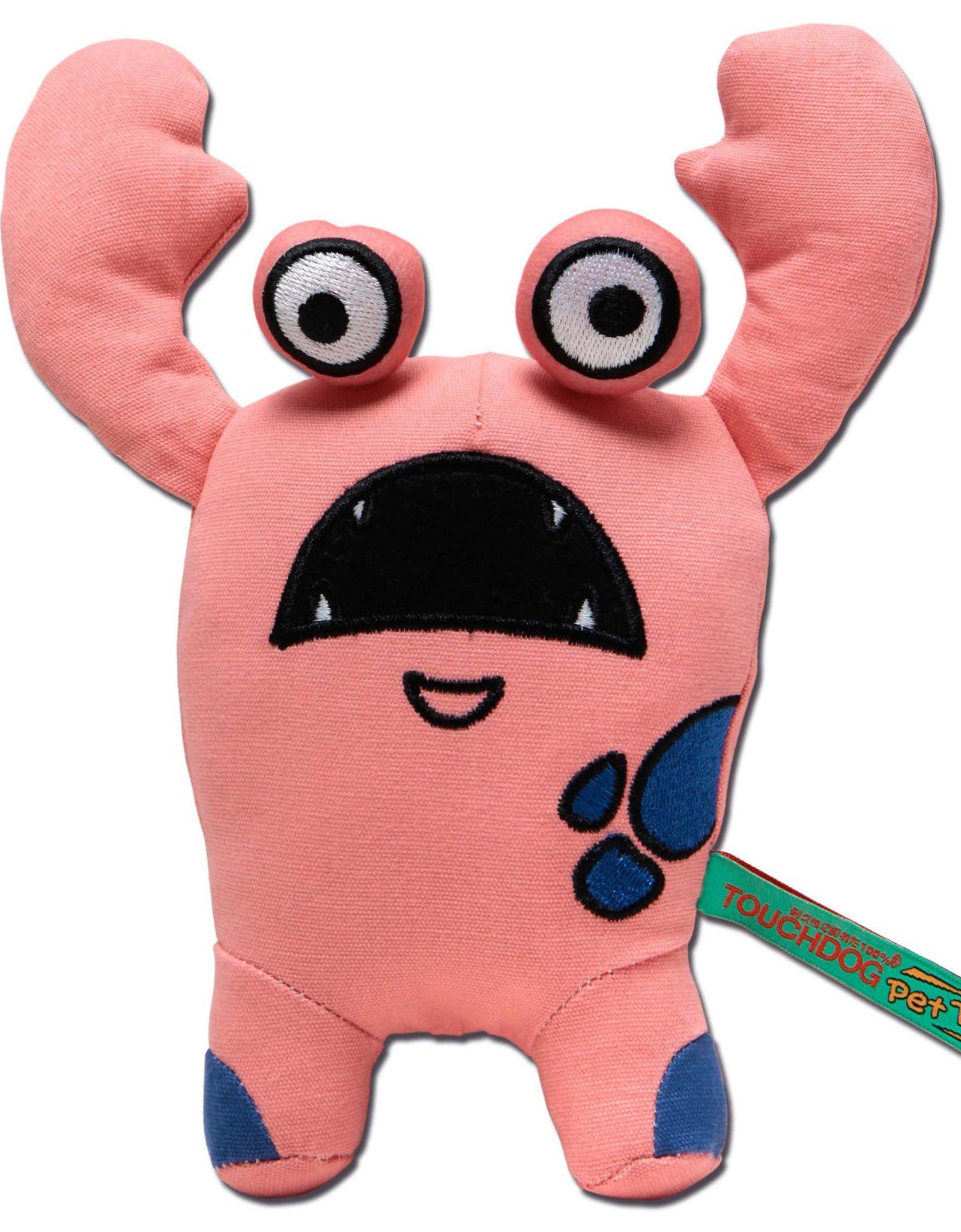 Touchdog Cartoon Up-for-Crabs Monster Plush Dog Toy