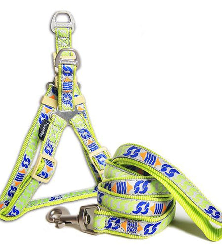 Touchdog 'Chain Printed' Tough Stitched Dog Harness and Leash