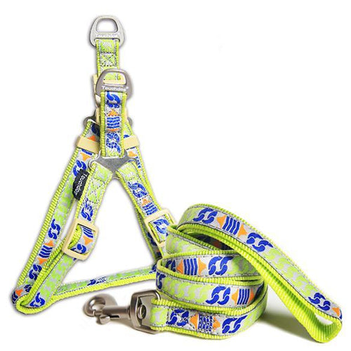 Load image into Gallery viewer, Touchdog 'Chain Printed' Tough Stitched Dog Harness and Leash
