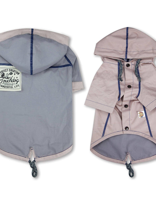 Load image into Gallery viewer, Touchdog 'Cloudburst' Reversible Fashion Waterproof Dog Raincoat
