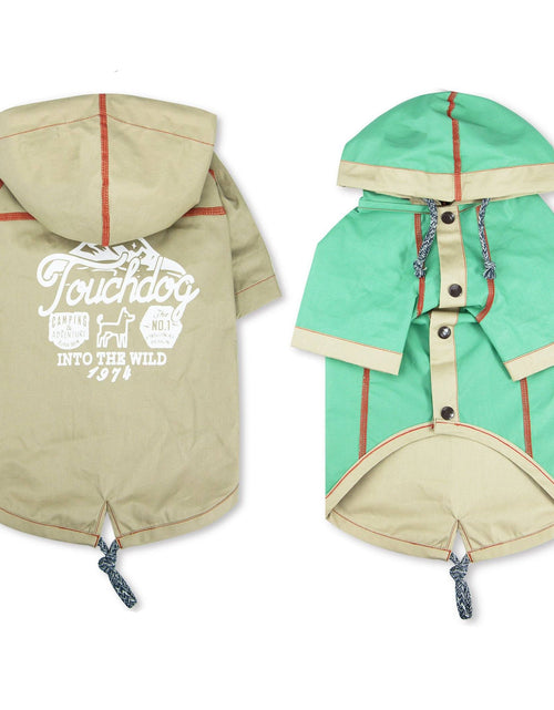 Load image into Gallery viewer, Touchdog 'Cloudburst' Reversible Fashion Waterproof Dog Raincoat
