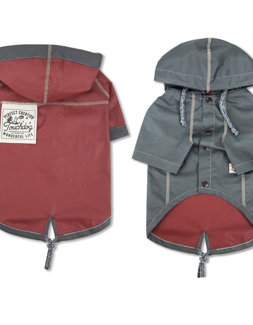 Load image into Gallery viewer, Touchdog 'Cloudburst' Reversible Fashion Waterproof Dog Raincoat
