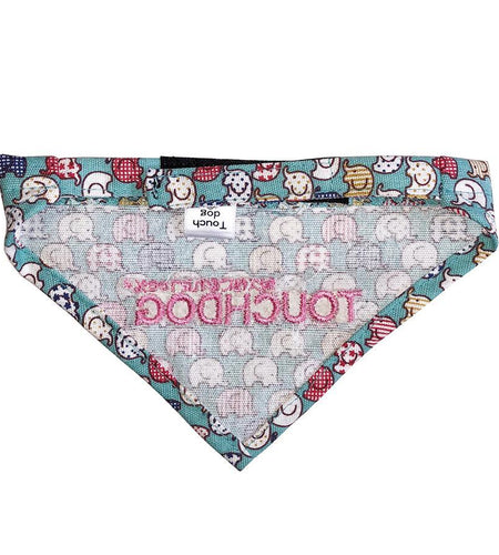 Touchdog Designer Hook-and-Loop Pet Bandana - Aqua