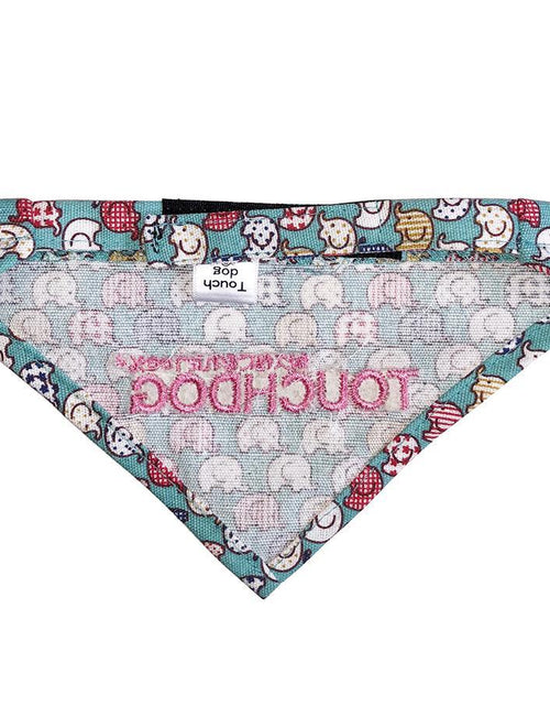 Load image into Gallery viewer, Touchdog Designer Hook-and-Loop Pet Bandana - Aqua
