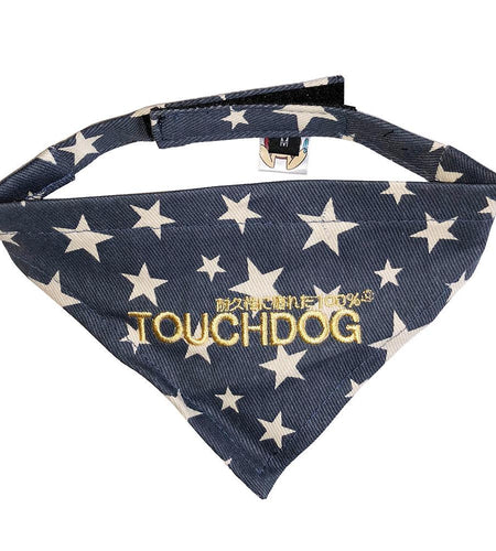 Touchdog Designer Hook-and-Loop Pet Bandana - Blue