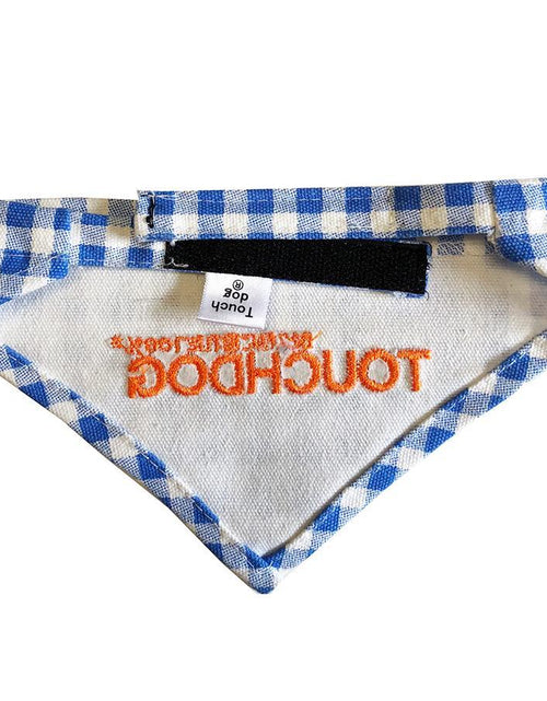 Load image into Gallery viewer, Touchdog Designer Hook-and-Loop Pet Bandana - Blue
