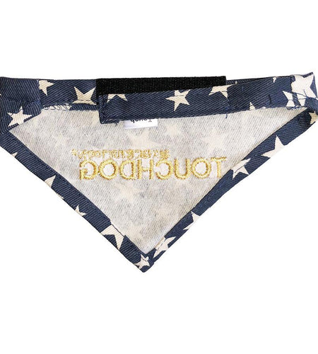 Touchdog Designer Hook-and-Loop Pet Bandana - Blue