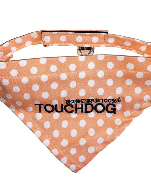 Load image into Gallery viewer, Touchdog Designer Hook-and-Loop Pet Bandana - Peach
