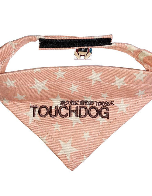 Load image into Gallery viewer, Touchdog Designer Hook-and-Loop Pet Bandana - Pink
