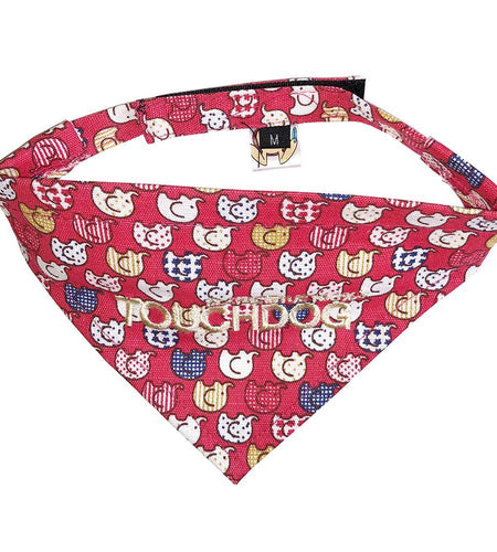 Touchdog Designer Hook-and-Loop Pet Bandana - Red