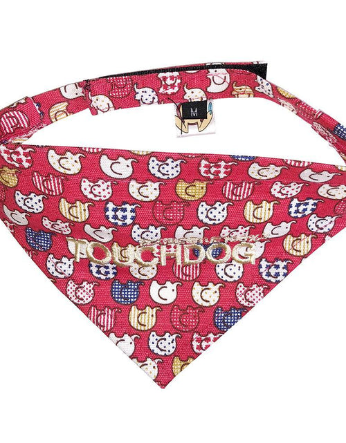 Load image into Gallery viewer, Touchdog Designer Hook-and-Loop Pet Bandana - Red
