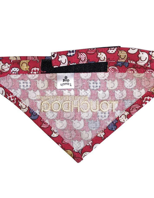 Load image into Gallery viewer, Touchdog Designer Hook-and-Loop Pet Bandana - Red
