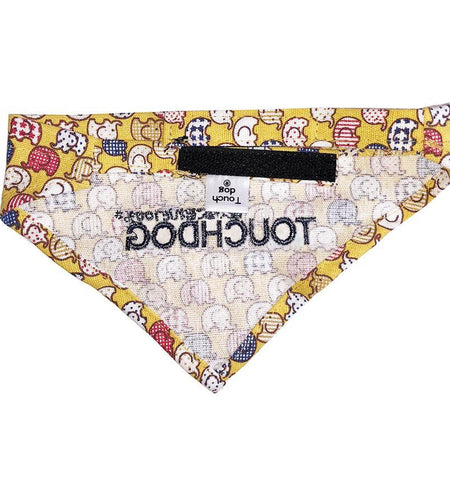 Touchdog Designer Hook-and-Loop Pet Bandana - Yellow
