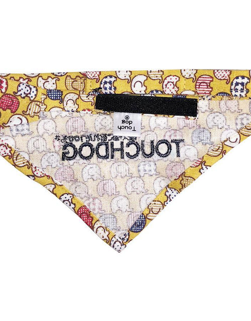 Load image into Gallery viewer, Touchdog Designer Hook-and-Loop Pet Bandana - Yellow
