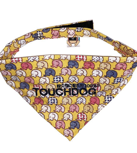 Touchdog Designer Hook-and-Loop Pet Bandana - Yellow