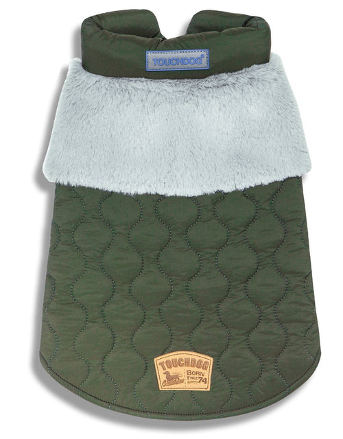 Load image into Gallery viewer, Touchdog 'Furrost-Bite' Fur and Fleece Designer Fashion Dog Jacket
