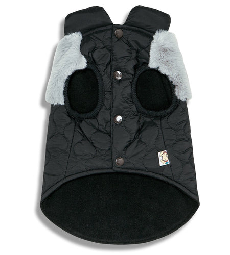 Touchdog 'Furrost-Bite' Fur and Fleece Designer Fashion Dog Jacket