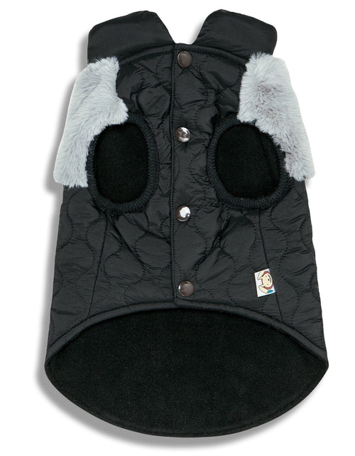 Load image into Gallery viewer, Touchdog 'Furrost-Bite' Fur and Fleece Designer Fashion Dog Jacket
