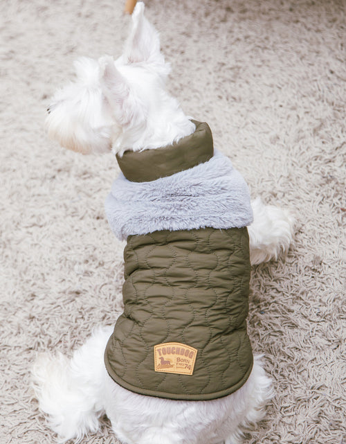 Load image into Gallery viewer, Touchdog 'Furrost-Bite' Fur and Fleece Designer Fashion Dog Jacket
