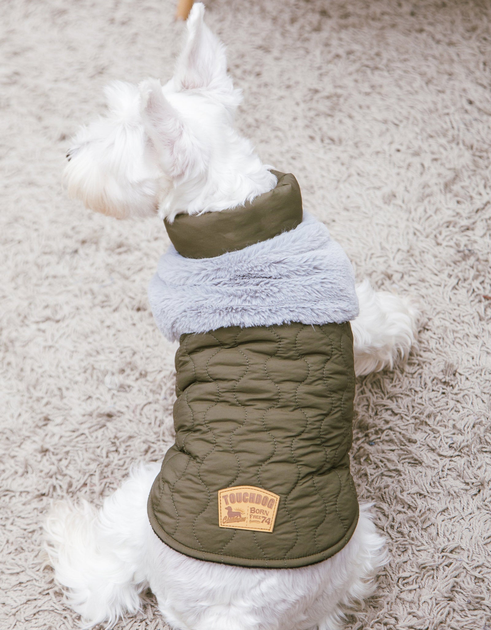 Touchdog 'Furrost-Bite' Fur and Fleece Designer Fashion Dog Jacket