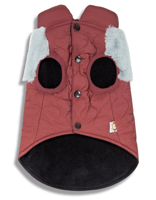 Load image into Gallery viewer, Touchdog 'Furrost-Bite' Fur and Fleece Designer Fashion Dog Jacket
