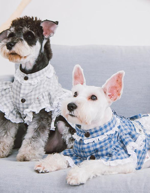 Load image into Gallery viewer, Touchdog 'I love Poochi' Classical Plaid Fashion Designer Dog Dress
