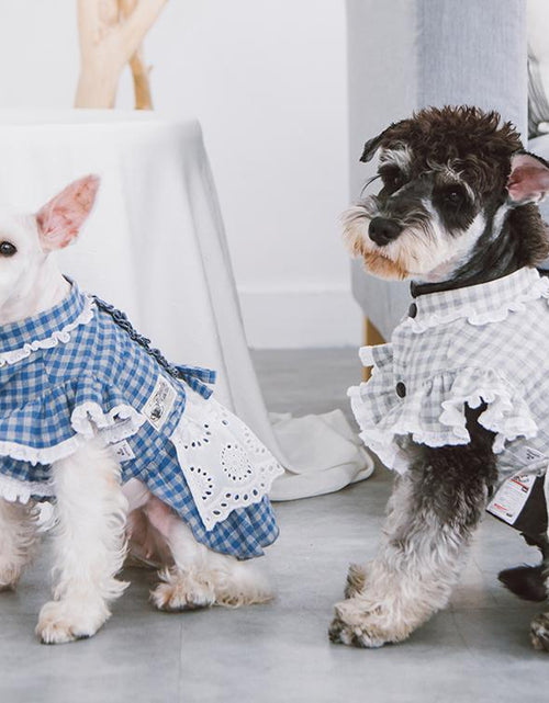 Load image into Gallery viewer, Touchdog 'I love Poochi' Classical Plaid Fashion Designer Dog Dress
