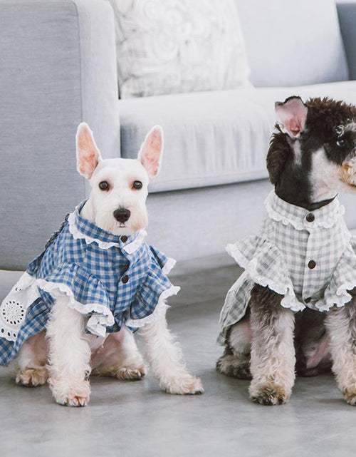 Load image into Gallery viewer, Touchdog 'I love Poochi' Classical Plaid Fashion Designer Dog Dress
