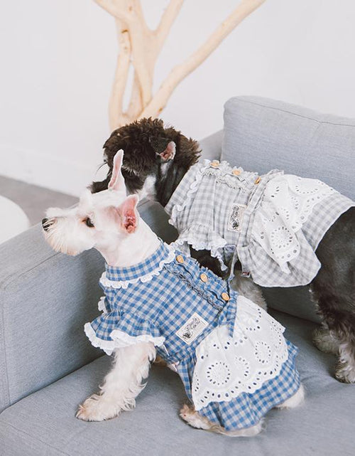 Load image into Gallery viewer, Touchdog 'I love Poochi' Classical Plaid Fashion Designer Dog Dress
