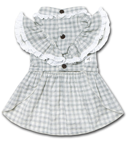 Touchdog 'I love Poochi' Classical Plaid Fashion Designer Dog Dress