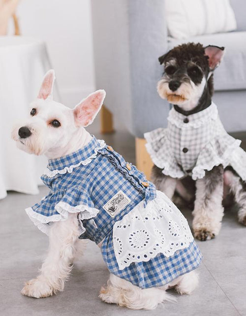 Load image into Gallery viewer, Touchdog 'I love Poochi' Classical Plaid Fashion Designer Dog Dress

