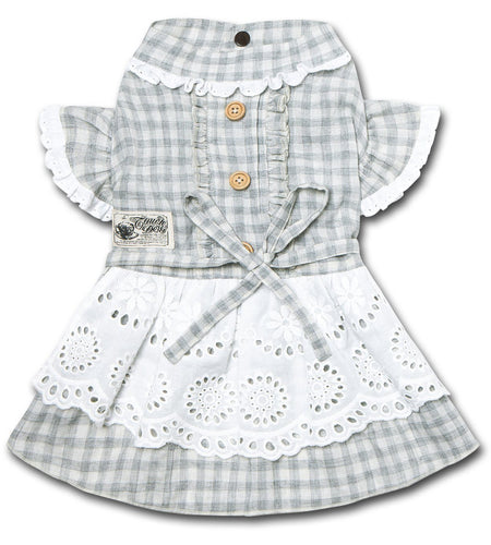 Touchdog 'I love Poochi' Classical Plaid Fashion Designer Dog Dress