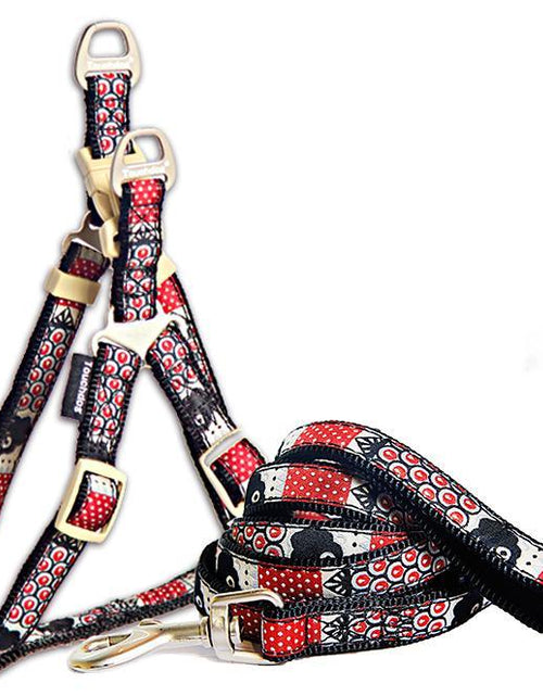 Load image into Gallery viewer, Touchdog 'Owl-Eyed' Tough Stitched Dog Harness and Leash
