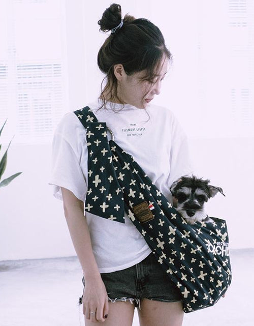 Load image into Gallery viewer, Touchdog 'Paw-Ease' Over-The-Shoulder Travel Sling Pet Carrier
