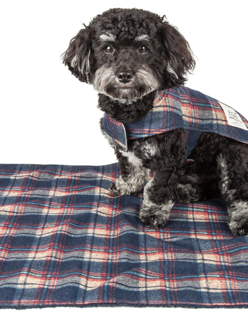 Load image into Gallery viewer, Touchdog ® 2-In-1 Tartan Plaid Dog Jacket and Matching Reversible Dog Mat
