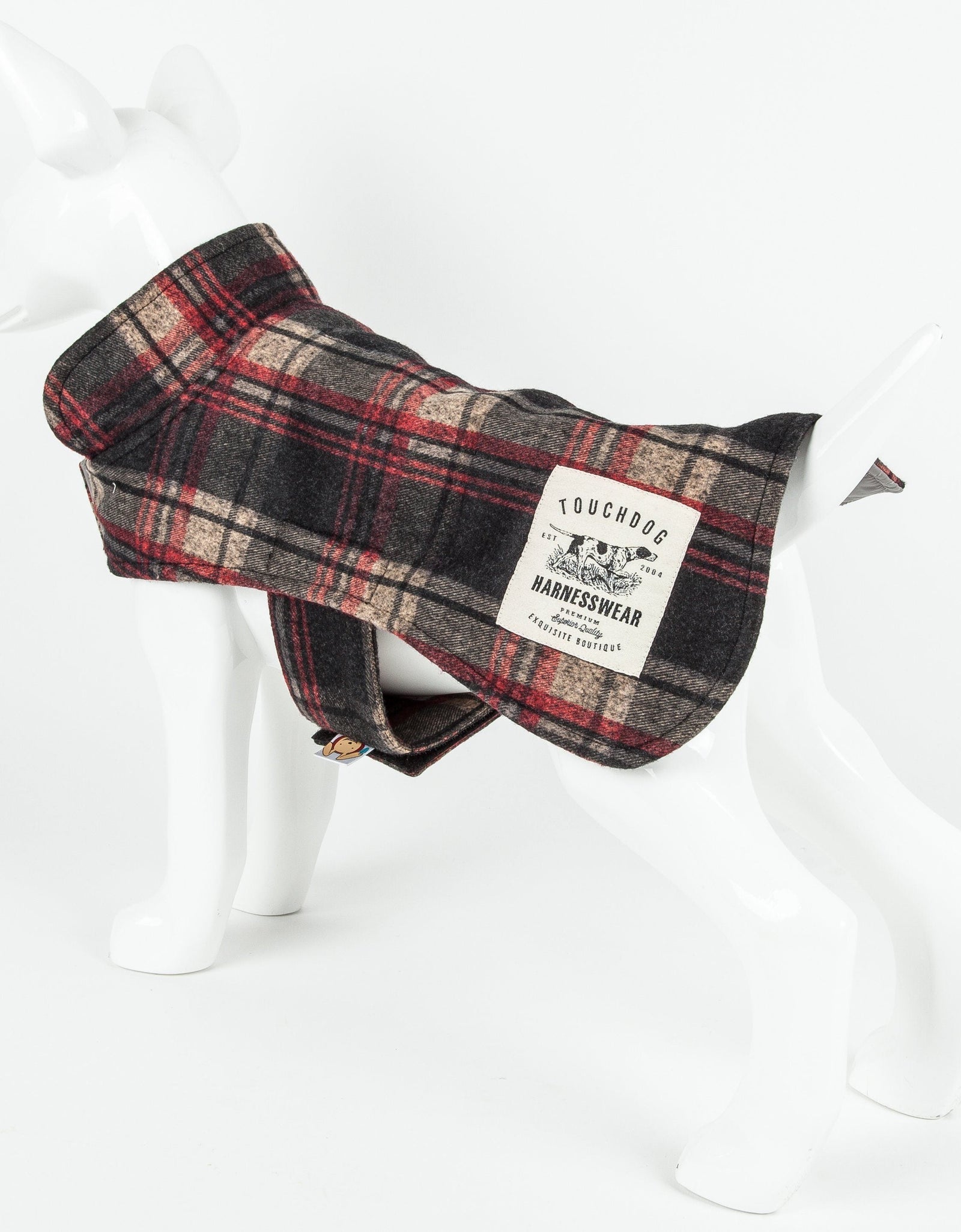 Touchdog ® 2-In-1 Tartan Plaid Dog Jacket and Matching Reversible Dog Mat