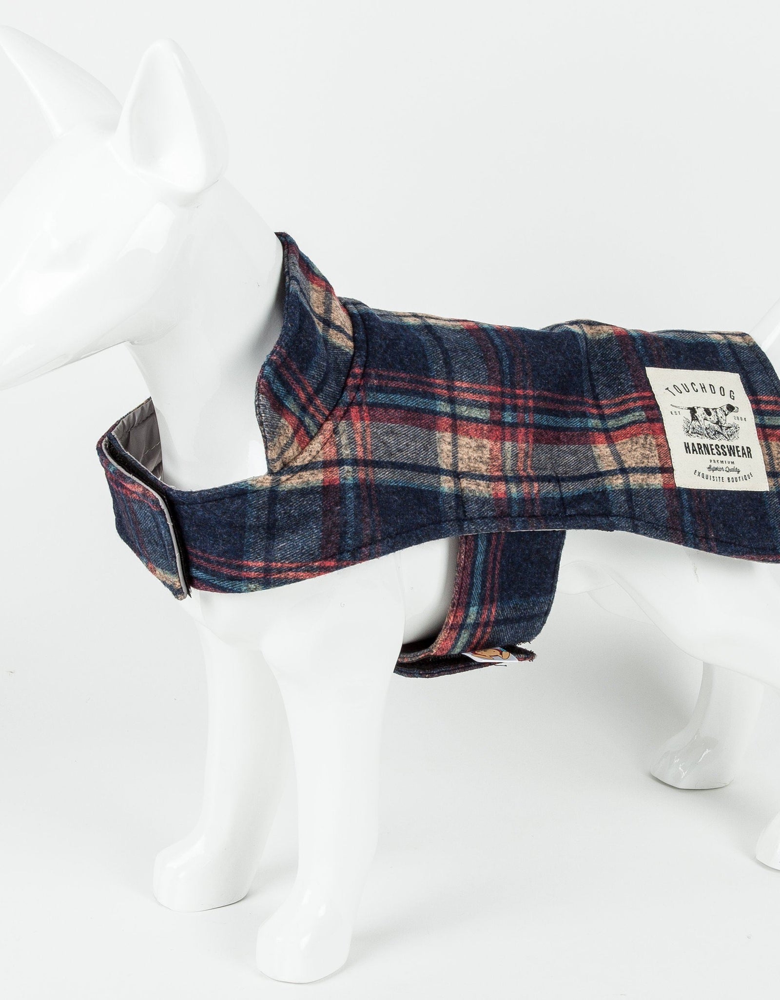 Touchdog ® 2-In-1 Tartan Plaid Dog Jacket and Matching Reversible Dog Mat