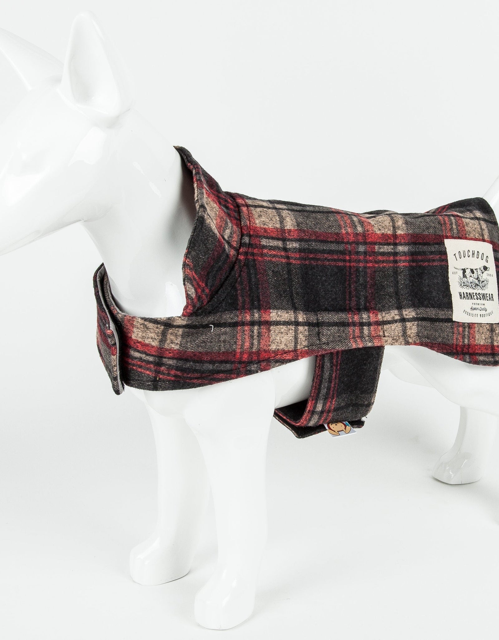Touchdog ® 2-In-1 Tartan Plaid Dog Jacket and Matching Reversible Dog Mat