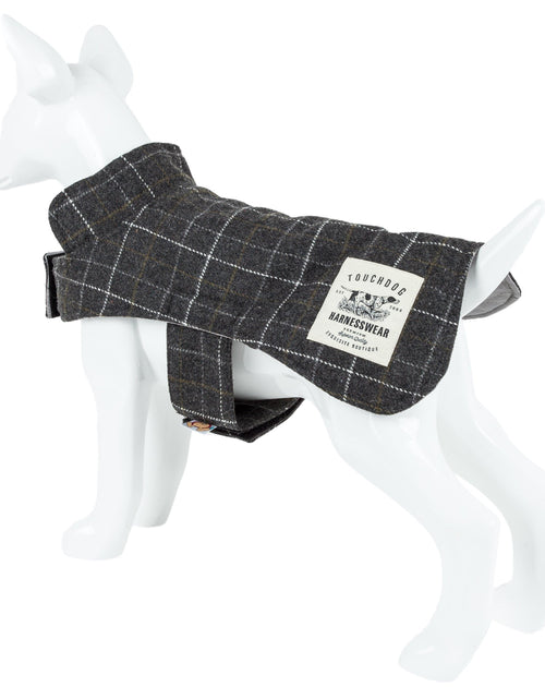 Load image into Gallery viewer, Touchdog ® 2-In-1 Windowpane Plaid Dog Jacket and Matching Reversible Dog Mat

