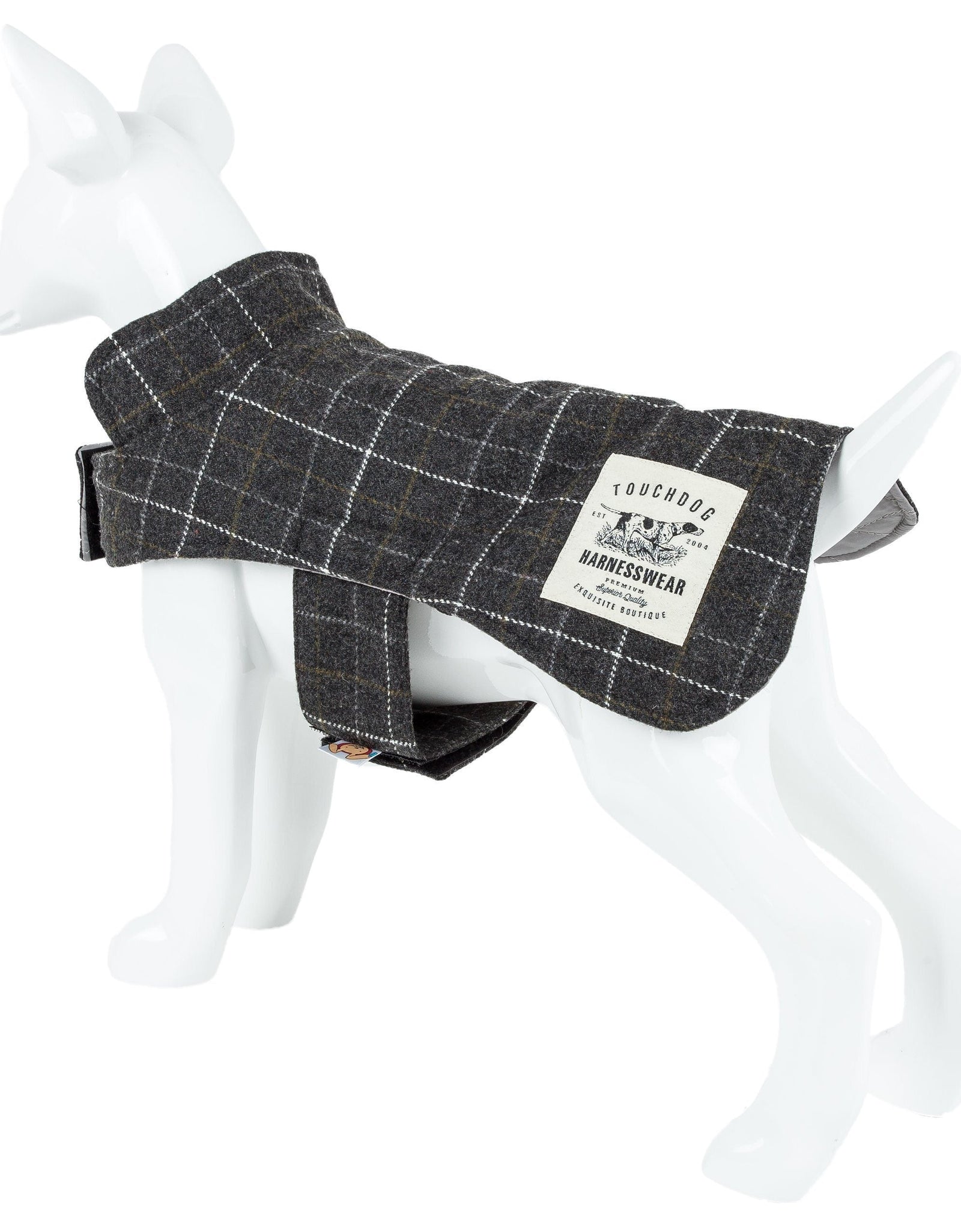 Touchdog ® 2-In-1 Windowpane Plaid Dog Jacket and Matching Reversible Dog Mat