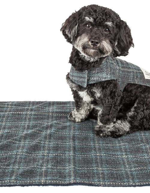 Load image into Gallery viewer, Touchdog ® 2-In-1 Windowpane Plaid Matching Dog Jacket and Reversible Dog Mat
