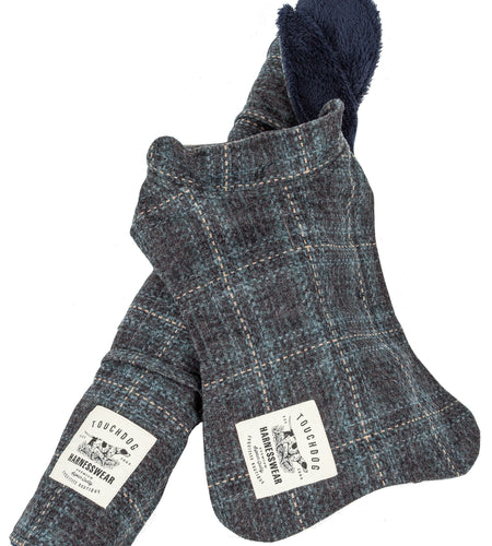 Touchdog ® 2-In-1 Windowpane Plaid Matching Dog Jacket and Reversible Dog Mat