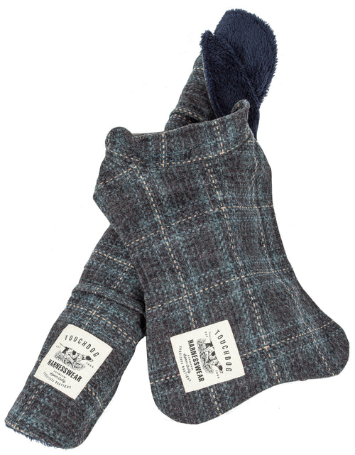 Load image into Gallery viewer, Touchdog ® 2-In-1 Windowpane Plaid Matching Dog Jacket and Reversible Dog Mat
